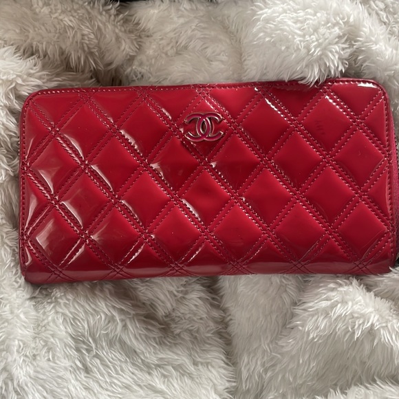 CHANEL Matelasse CC Logo Long Wallet Rose Pink Patent Leather - Picture 2 of 15